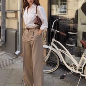 Monaco White Formal Shirt & Wide-Leg Pants