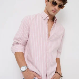 Pink Candy Striped Shirt