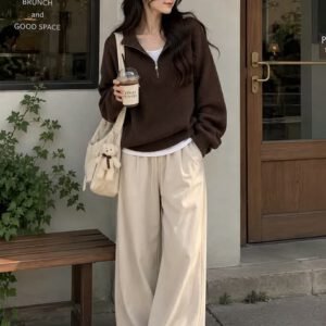 Cocoa Comfort Half-Zip Lounge Set