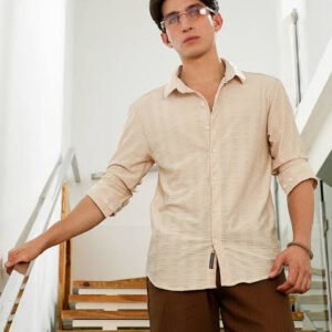Sandstone Textured Casual Shirt