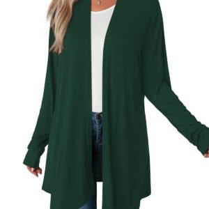 Emerald Green Open Front Cardigan