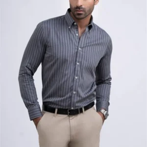 Taupe Slim Fit Formal Shirt